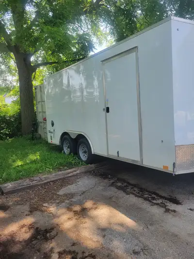 I'm selling a 2023 white 16ft x 8.5ft enclosed trailer safety is still good used twice in a year put...