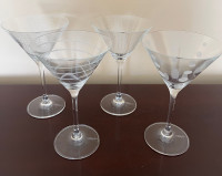 Mikasa “Cheers” set of 4 crystal Martini glasses