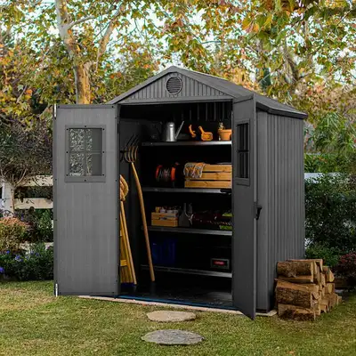 Storage Shed Darwin 6 ft. x 4 ft.  Easy Assembly, Double Doors