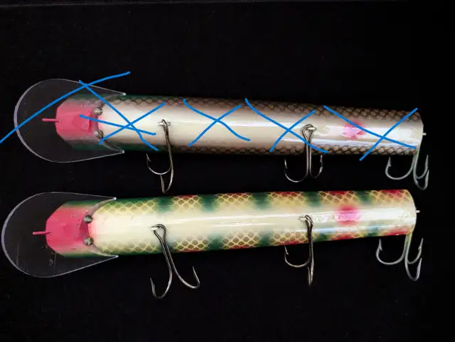 ORIGINAL LOKE  LURES 10" MAHOGANY LURES FOR MUSKY AND PIKE in Fishing, Camping & Outdoors in Sarnia - Image 3