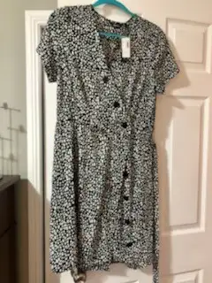 Black and white button up dress (NEW), View more