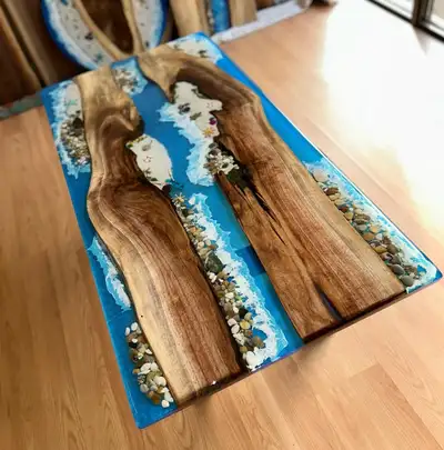 Creative Beach Epoxy Table, View more