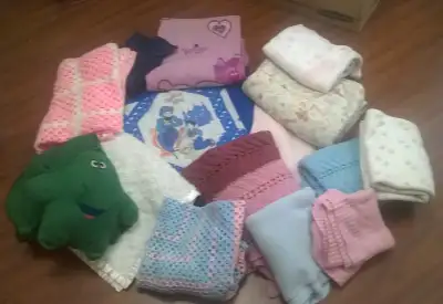 $2 to $7 EACH. Crib and Toddler Bed Blankets, Comforters and Afghans. All in excellent condition! On...