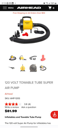 High volume pump for Zodiac & Kayaks