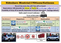 Covoiturage montreal ottawa montreal Toronto 