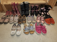 14 pairs of girls shoes. Size 9 - 11
