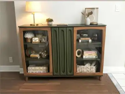 MCM Mid Century Modern Buffet Sideboard Credenza Display Cabinet, View more