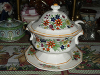 Elegant Vintage Soup Tureen With Under Plate And Ladle