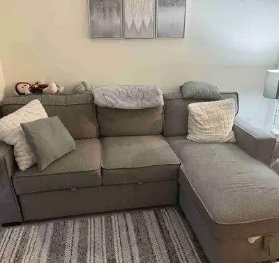 LEONS GREY PULL OUT SOFA , View more