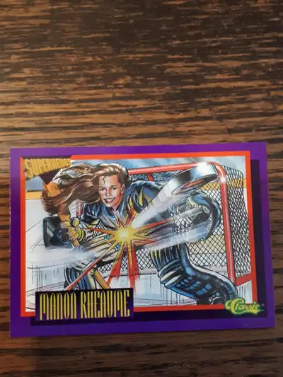 This is a 1993 Classic Deathwatch 2000 - Superhero SS2 Manon Rheaume insert card in mint condition.