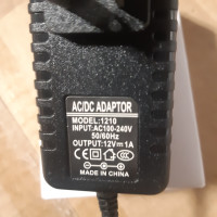 AC/DC Adapter  110/125AC to 12Vdc 1 amp