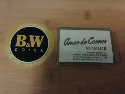 1971     Amor       De Cosmos Sherritt Mint Medallion Coinset, View more