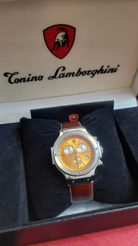 Tonino Lamborghini, Orange Face, Quartz Chronograph, Leather