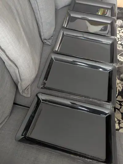 Yoshi Black Plastic Rectangular Serving Trays - 5 remaining in stock $15.00 each Clear Transparent C...
