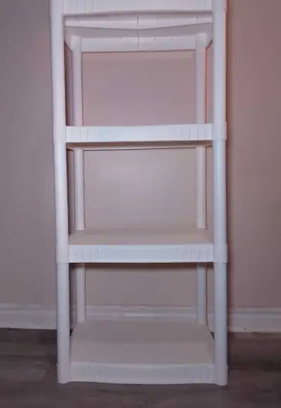 White Plastic Portable Shelving Unit, View more