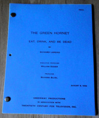 Original TV script for S1:E6 of 'The Green Hornet' , aired 1966