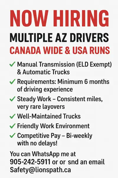 Hiring AZ Drivers! USA   CA - Good Pay, View more