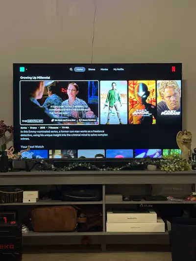 SPACIOUS TV STAND: Perfect for placing TVs, media consoles, and memorabilia. Adequate for both livin...
