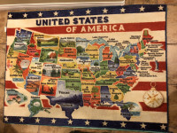 United States of America Map Educational Rug 39.4 in X 54 inches