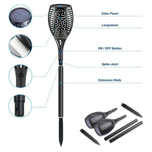 2pcs Solar Light Control Solar Flame Light Dance Flame in Outdoor Lighting in City of Toronto - Image 6