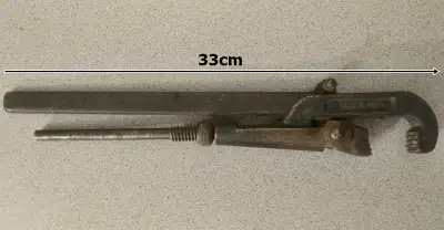 Vintage Heavy Duty Adjustable Pipe Wrench - Made in USSR, View more