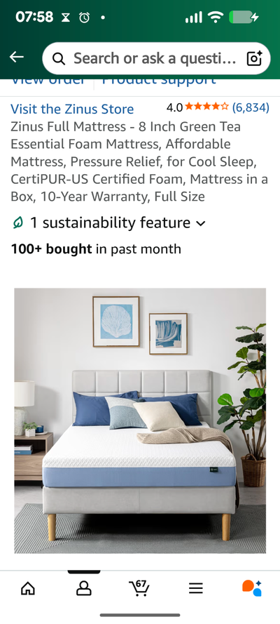 Matelas et base de lit double à donner, View more