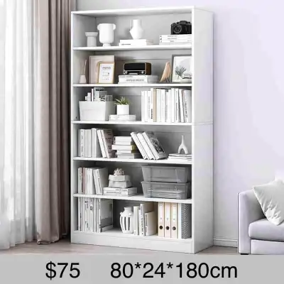 white 6-tier standard bookcase, View more