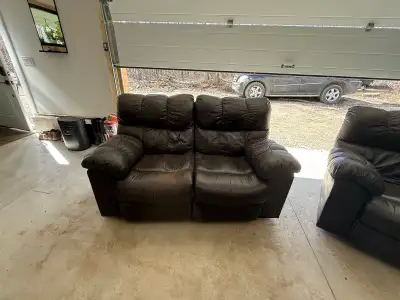 2 leather couches, View more