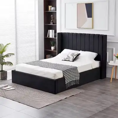 Queen Hydraulic Lift Storage Bed | Modern Upholstered Bed Frame, View more