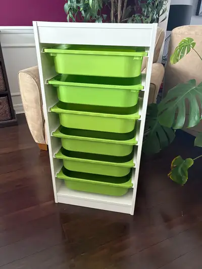 Storage unit with bins , View more