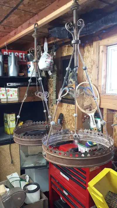 Pair of Victorian Gas Hanging Lamp Fixtures, asking $75 obo for the pair, call or text Shawn @ 705-9...