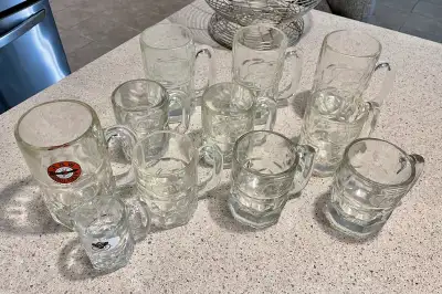 ELEVEN vintage A&W root beer mugs-Mama papa baby-1950s bullseye, View more