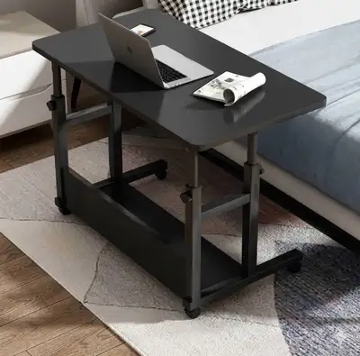 Black Adjustable Rolling Laptop Table, View more