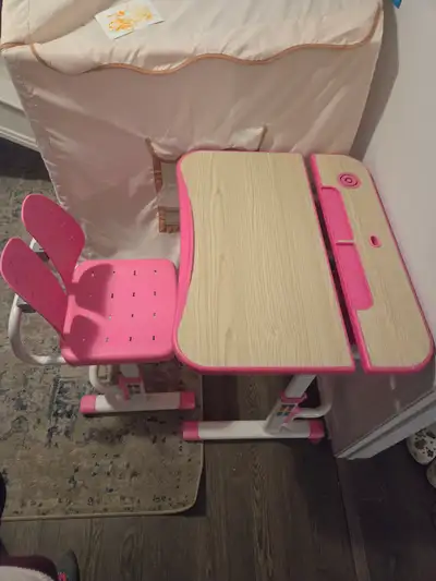 Desk and chair for kids, good quality! Table height adjustable., View more