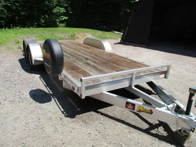 2025 Miska ALUMINUM Car Trailer. Tandem 3500 lb. Spring axels. Spare tire. Rear stabelizers, Stow aw...