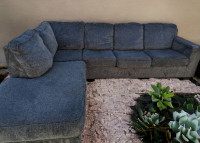 Free Delivery - Grey Large Comfy Sectional Couch/ Sofa