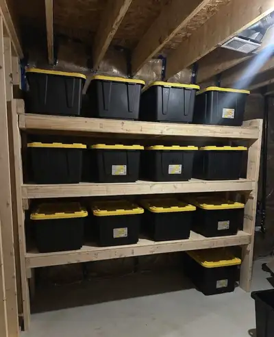  Custom Storage Shelves (with or without bins) Garage/Basement, View more