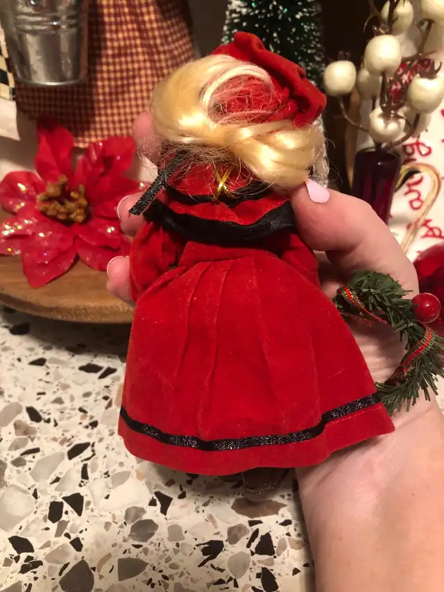 Christmas Themed Petite Porcelain Doll - Corrine62863282884609124