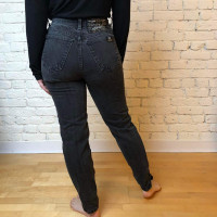 Santana Women's Black and Grey Jeans high rise Skinny Jeans