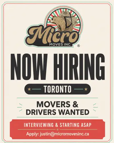 Movers & Drivers Wanted - Toronto (GTA), View more
