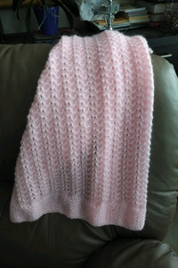 Beautiful hand knitted baby blanket