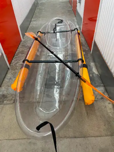 Clear, bottom kayak