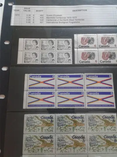 Canadian Stamps - Four Blocks from 1970, View more