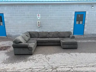 U Shaped Sectional Sofa with Chaise and Pillows - Free Delivery, View more
