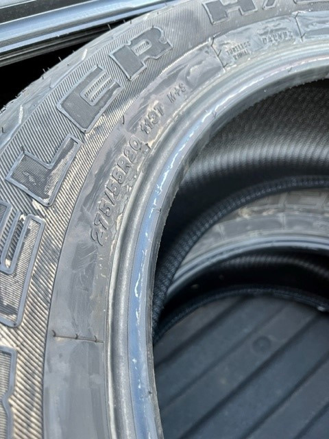 Set of 4 used 275/55R20 Bridgestone Dueler HL tires. in Tires & Rims in Hamilton