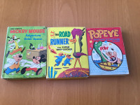 3 Big Little Books - Mickey, Popeye, Road Runner