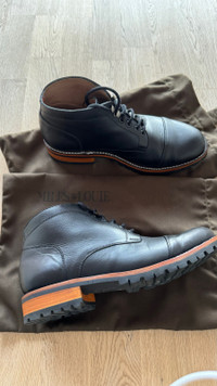 Bottes cuir noir M&L Brubeck Leather Short Boot Size 11