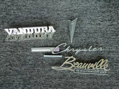 Various car/truck/van emblems : VANDURA..3993247....pair CHRYSLER WWW..2526510 BEAUVILLE Sportvan 20...