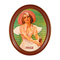 Coca-Cola 1938 Calendar Illustrated Pink Lady Reproduction Tray