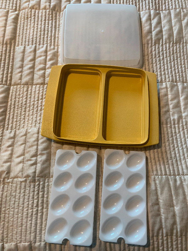 Vintage Tupperware devilled egg keeper carrier with lid contain in Kitchen & Dining Wares in Oshawa / Durham Region - Image 3